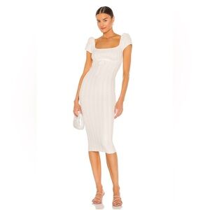 LPA Shirt Sleeve Knit Coco Dress in ivory